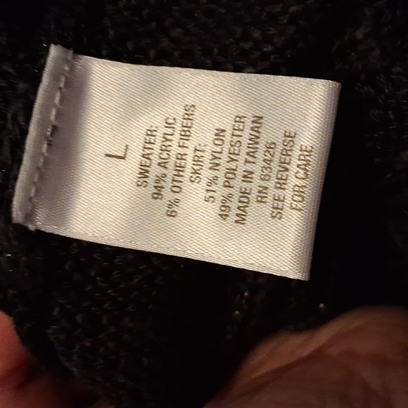 MiXT By Heidi Weisel Gray Sweater Dress With Skirt. Size L - Picture 5 of 6